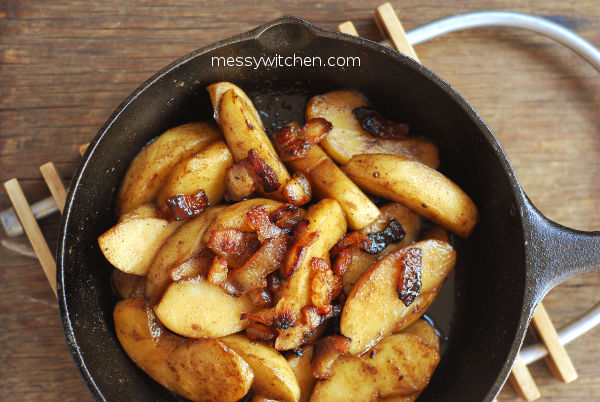 Speculaas Fried Apples With Smoked Bacon & Honey